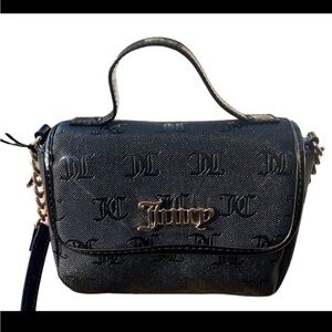 Juicy Couture Liquorice Black Flap Crossbody Bag Gold Chain Strap NWT